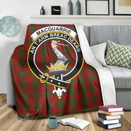 Scottish MacQuarrie Clan Tartan Blanket with Family Crest Tartan Plaid Sherpa Blanket Scottish Plaid Tartan Plaid - ScotsTee - scotstee.com