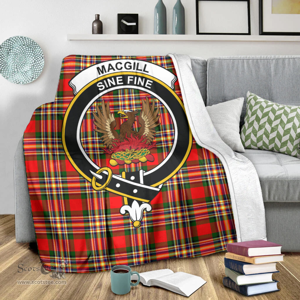 Scottish MacGill Modern Clan Tartan Blanket with Family Crest Tartan Plaid Sherpa Blanket Scottish Plaid Tartan Plaid - ScotsTee - scotstee.com