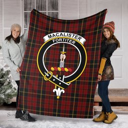 Scottish MacAlister of Skye Clan Tartan Blanket with Family Crest Tartan Plaid Sherpa Blanket Scottish Plaid Tartan Plaid - ScotsTee - scotstee.com