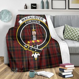 Scottish MacAlister of Skye Clan Tartan Blanket with Family Crest Tartan Plaid Sherpa Blanket Scottish Plaid Tartan Plaid - ScotsTee - scotstee.com