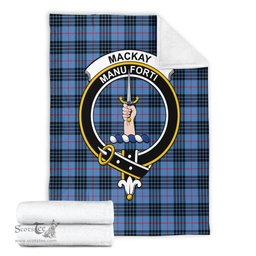 Scottish MacKay Blue Clan Tartan Blanket with Family Crest Tartan Plaid Sherpa Blanket Scottish Plaid Tartan Plaid - ScotsTee - scotstee.com