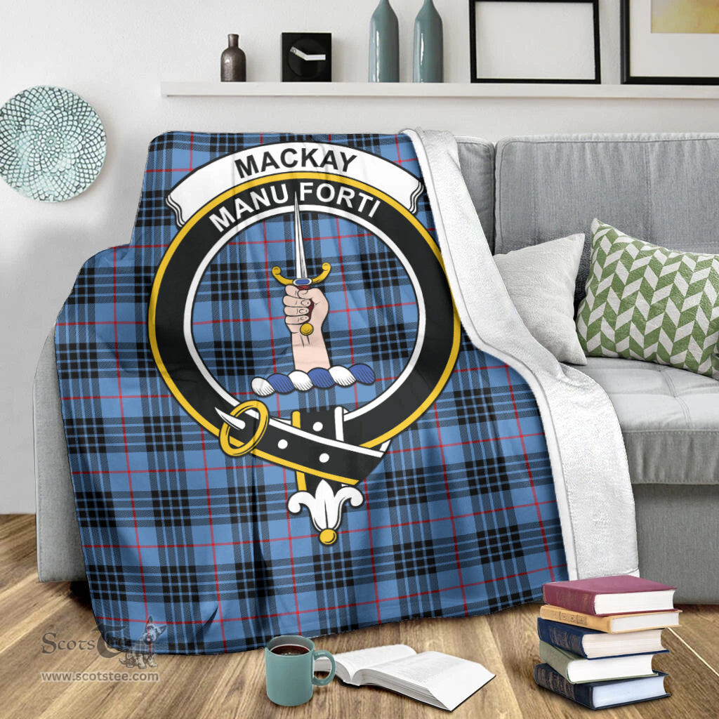 Scottish MacKay Blue Clan Tartan Blanket with Family Crest Tartan Plaid Sherpa Blanket Scottish Plaid Tartan Plaid - ScotsTee - scotstee.com