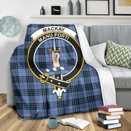 Scottish MacKay Blue Clan Tartan Blanket with Family Crest Tartan Plaid Sherpa Blanket Scottish Plaid Tartan Plaid - ScotsTee - scotstee.com