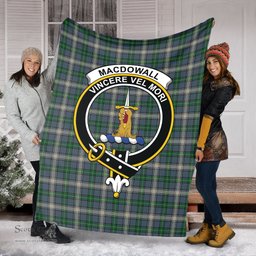 Scottish MacDowall Clan Tartan Blanket with Family Crest Tartan Plaid Sherpa Blanket Scottish Plaid Tartan Plaid - ScotsTee - scotstee.com