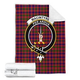 Scottish MacIntyre Modern Clan Tartan Blanket with Family Crest Tartan Plaid Sherpa Blanket Scottish Plaid Tartan Plaid - ScotsTee - scotstee.com