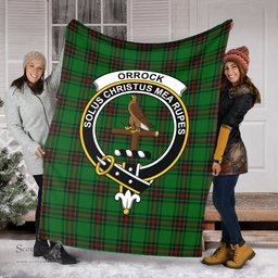 Scottish Orrock Clan Tartan Blanket with Family Crest Tartan Plaid Sherpa Blanket Scottish Plaid Tartan Plaid - ScotsTee - scotstee.com