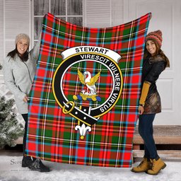 Scottish Stewart Royal Clan Tartan Blanket with Family Crest Tartan Plaid Sherpa Blanket Scottish Plaid Tartan Plaid - ScotsTee - scotstee.com