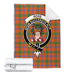 Scottish Ross Ancient Clan Tartan Blanket with Family Crest Tartan Plaid Sherpa Blanket Scottish Plaid Tartan Plaid - ScotsTee - scotstee.com