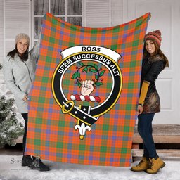 Scottish Ross Ancient Clan Tartan Blanket with Family Crest Tartan Plaid Sherpa Blanket Scottish Plaid Tartan Plaid - ScotsTee - scotstee.com