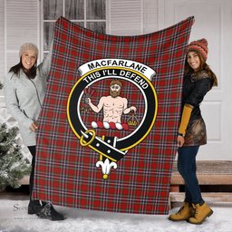 Scottish MacFarlane Red Clan Tartan Blanket with Family Crest Tartan Plaid Sherpa Blanket Scottish Plaid Tartan Plaid - ScotsTee - scotstee.com