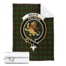 Scottish MacFie Hunting Clan Tartan Blanket with Family Crest Tartan Plaid Sherpa Blanket Scottish Plaid Tartan Plaid - ScotsTee - scotstee.com