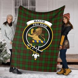 Scottish MacFie Hunting Clan Tartan Blanket with Family Crest Tartan Plaid Sherpa Blanket Scottish Plaid Tartan Plaid - ScotsTee - scotstee.com