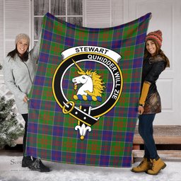 Scottish Stewart of Appin Hunting Modern Clan Tartan Blanket with Family Crest Tartan Plaid Sherpa Blanket Scottish Plaid Tartan Plaid - ScotsTee - scotstee.com