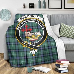 Scottish MacDonald of the Isles Hunting Ancient Clan Tartan Blanket with Family Crest Tartan Plaid Sherpa Blanket Scottish Plaid Tartan Plaid - ScotsTee - scotstee.com