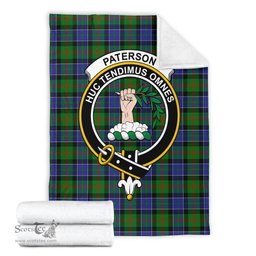 Scottish Paterson Clan Tartan Blanket with Family Crest Tartan Plaid Sherpa Blanket Scottish Plaid Tartan Plaid - ScotsTee - scotstee.com