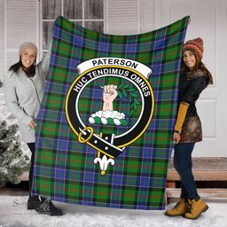 Scottish Paterson Clan Tartan Blanket with Family Crest Tartan Plaid Sherpa Blanket Scottish Plaid Tartan Plaid - ScotsTee - scotstee.com
