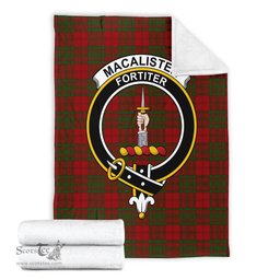 Scottish MacAlister of Glenbarr Clan Tartan Blanket with Family Crest Tartan Plaid Sherpa Blanket Scottish Plaid Tartan Plaid - ScotsTee - scotstee.com