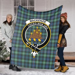 Scottish MacKenzie Ancient Clan Tartan Blanket with Family Crest Tartan Plaid Sherpa Blanket Scottish Plaid Tartan Plaid - ScotsTee - scotstee.com