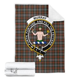 Scottish Murray of Atholl Weathered Clan Tartan Blanket with Family Crest Tartan Plaid Sherpa Blanket Scottish Plaid Tartan Plaid - ScotsTee - scotstee.com