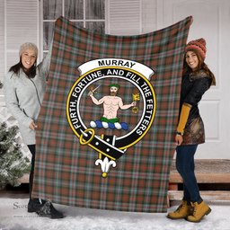 Scottish Murray of Atholl Weathered Clan Tartan Blanket with Family Crest Tartan Plaid Sherpa Blanket Scottish Plaid Tartan Plaid - ScotsTee - scotstee.com