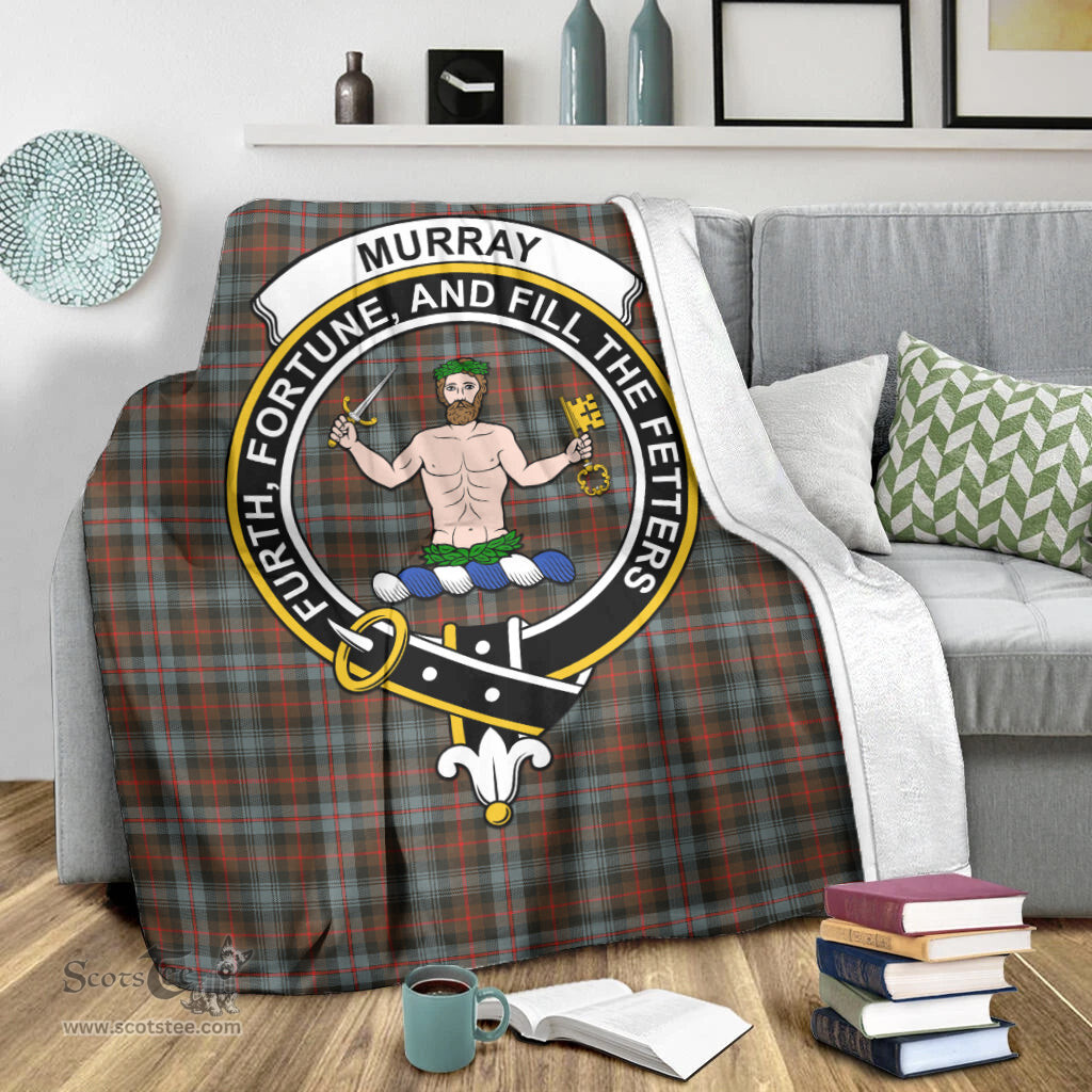Scottish Murray of Atholl Weathered Clan Tartan Blanket with Family Crest Tartan Plaid Sherpa Blanket Scottish Plaid Tartan Plaid - ScotsTee - scotstee.com