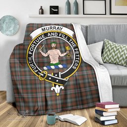 Scottish Murray of Atholl Weathered Clan Tartan Blanket with Family Crest Tartan Plaid Sherpa Blanket Scottish Plaid Tartan Plaid - ScotsTee - scotstee.com