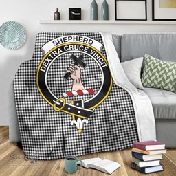 Scottish Shepherd Clan Tartan Blanket with Family Crest Tartan Plaid Sherpa Blanket Scottish Plaid Tartan Plaid - ScotsTee - scotstee.com