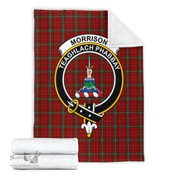 Scottish Morrison Ancient Clan Tartan Blanket with Family Crest Tartan Plaid Sherpa Blanket Scottish Plaid Tartan Plaid - ScotsTee - scotstee.com