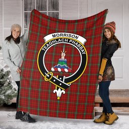 Scottish Morrison Ancient Clan Tartan Blanket with Family Crest Tartan Plaid Sherpa Blanket Scottish Plaid Tartan Plaid - ScotsTee - scotstee.com