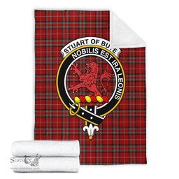 Scottish Stuart of Bute Clan Tartan Blanket with Family Crest Tartan Plaid Sherpa Blanket Scottish Plaid Tartan Plaid - ScotsTee - scotstee.com