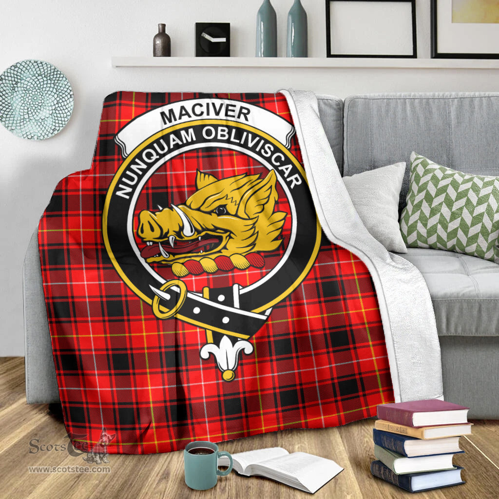 Scottish MacIver Modern Clan Tartan Blanket with Family Crest Tartan Plaid Sherpa Blanket Scottish Plaid Tartan Plaid - ScotsTee - scotstee.com