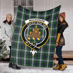 Scottish MacKenzie Dress Clan Tartan Blanket with Family Crest Tartan Plaid Sherpa Blanket Scottish Plaid Tartan Plaid - ScotsTee - scotstee.com
