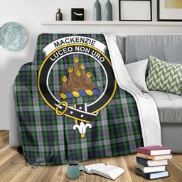 Scottish MacKenzie Dress Clan Tartan Blanket with Family Crest Tartan Plaid Sherpa Blanket Scottish Plaid Tartan Plaid - ScotsTee - scotstee.com