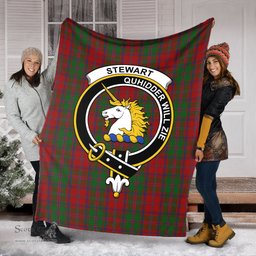 Scottish Stewart of Appin Clan Tartan Blanket with Family Crest Tartan Plaid Sherpa Blanket Scottish Plaid Tartan Plaid - ScotsTee - scotstee.com
