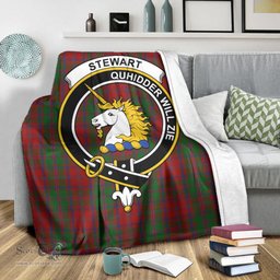 Scottish Stewart of Appin Clan Tartan Blanket with Family Crest Tartan Plaid Sherpa Blanket Scottish Plaid Tartan Plaid - ScotsTee - scotstee.com