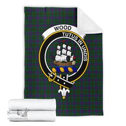 Scottish Wood Clan Tartan Blanket with Family Crest Tartan Plaid Sherpa Blanket Scottish Plaid Tartan Plaid - ScotsTee - scotstee.com