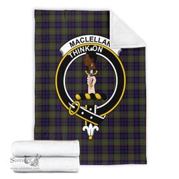 Scottish MacLellan Clan Tartan Blanket with Family Crest Tartan Plaid Sherpa Blanket Scottish Plaid Tartan Plaid - ScotsTee - scotstee.com