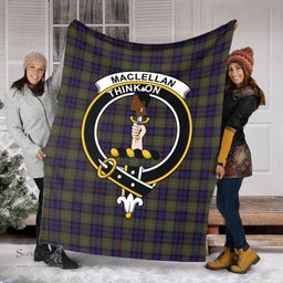 Scottish MacLellan Clan Tartan Blanket with Family Crest Tartan Plaid Sherpa Blanket Scottish Plaid Tartan Plaid - ScotsTee - scotstee.com