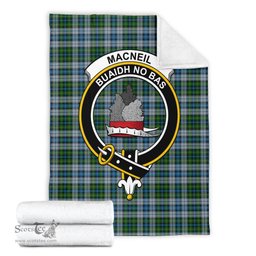 Scottish MacNeil Dress Clan Tartan Blanket with Family Crest Tartan Plaid Sherpa Blanket Scottish Plaid Tartan Plaid - ScotsTee - scotstee.com