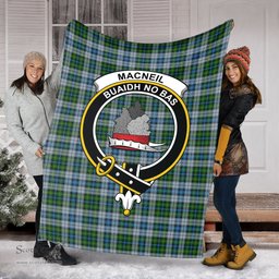 Scottish MacNeil Dress Clan Tartan Blanket with Family Crest Tartan Plaid Sherpa Blanket Scottish Plaid Tartan Plaid - ScotsTee - scotstee.com