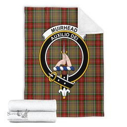 Scottish Muirhead Old Clan Tartan Blanket with Family Crest Tartan Plaid Sherpa Blanket Scottish Plaid Tartan Plaid - ScotsTee - scotstee.com