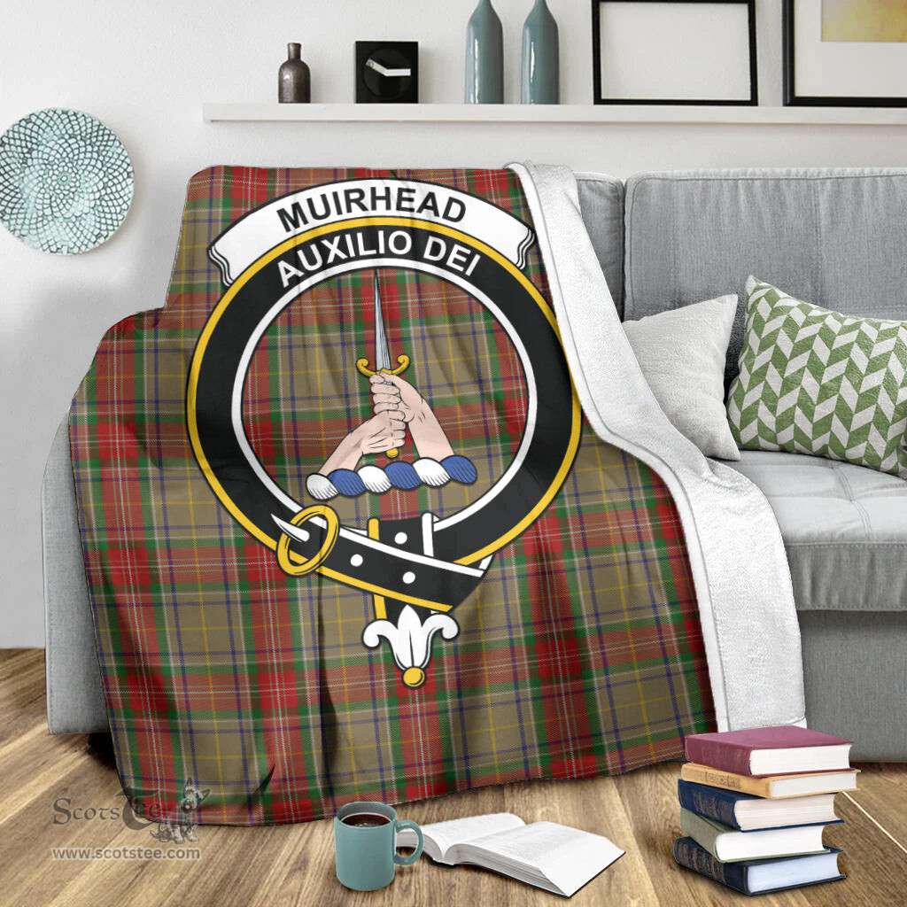 Scottish Muirhead Old Clan Tartan Blanket with Family Crest Tartan Plaid Sherpa Blanket Scottish Plaid Tartan Plaid - ScotsTee - scotstee.com