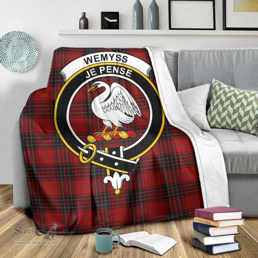 Scottish Wemyss Clan Tartan Blanket with Family Crest Tartan Plaid Sherpa Blanket Scottish Plaid Tartan Plaid - ScotsTee - scotstee.com