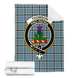 Scottish Thomson Clan Tartan Blanket with Family Crest Tartan Plaid Sherpa Blanket Scottish Plaid Tartan Plaid - ScotsTee - scotstee.com