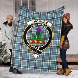 Scottish Thomson Clan Tartan Blanket with Family Crest Tartan Plaid Sherpa Blanket Scottish Plaid Tartan Plaid - ScotsTee - scotstee.com