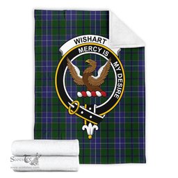 Scottish Wishart Hunting Clan Tartan Blanket with Family Crest Tartan Plaid Sherpa Blanket Scottish Plaid Tartan Plaid - ScotsTee - scotstee.com