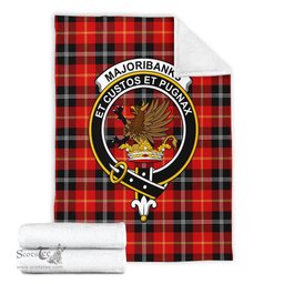 Scottish Majoribanks Clan Tartan Blanket with Family Crest Tartan Plaid Sherpa Blanket Scottish Plaid Tartan Plaid - ScotsTee - scotstee.com