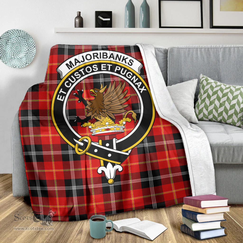 Scottish Majoribanks Clan Tartan Blanket with Family Crest Tartan Plaid Sherpa Blanket Scottish Plaid Tartan Plaid - ScotsTee - scotstee.com