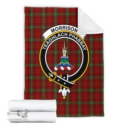 Scottish Morrison Clan Tartan Blanket with Family Crest Tartan Plaid Sherpa Blanket Scottish Plaid Tartan Plaid - ScotsTee - scotstee.com