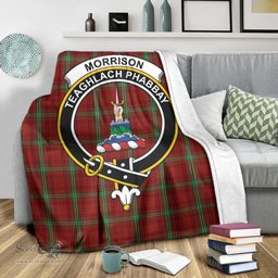 Scottish Morrison Clan Tartan Blanket with Family Crest Tartan Plaid Sherpa Blanket Scottish Plaid Tartan Plaid - ScotsTee - scotstee.com